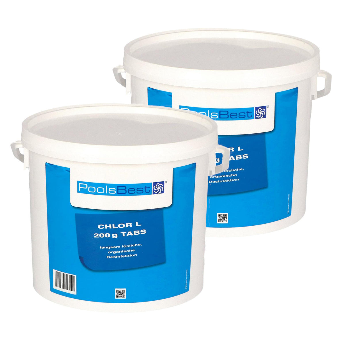 10 kg (2 x 5 kg) - PoolsBest® Chlor L 200g Tabletten 92% Aktivchlor langsamlöslich