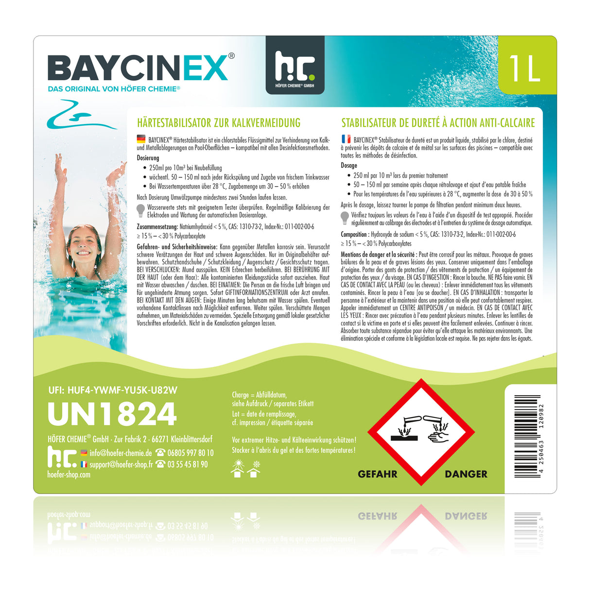 1 L de BAYCINEX® Stabilisateur de dureté pour éviter le calcaire