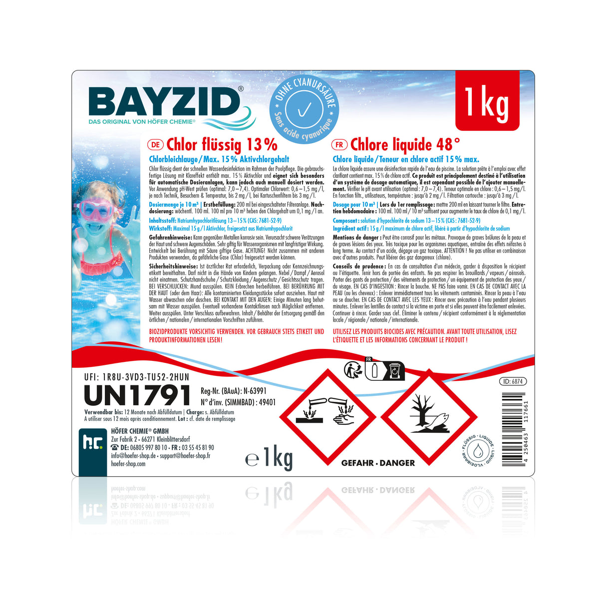 1 kg BAYZID® Chlor 13% flüssig