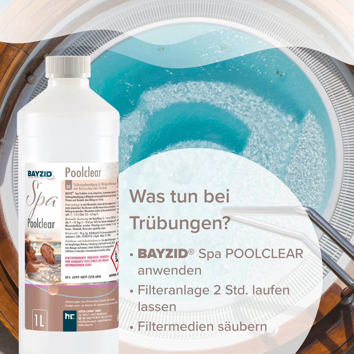 1 L BAYZID® SPA Poolclear Trübungsbeseitigung