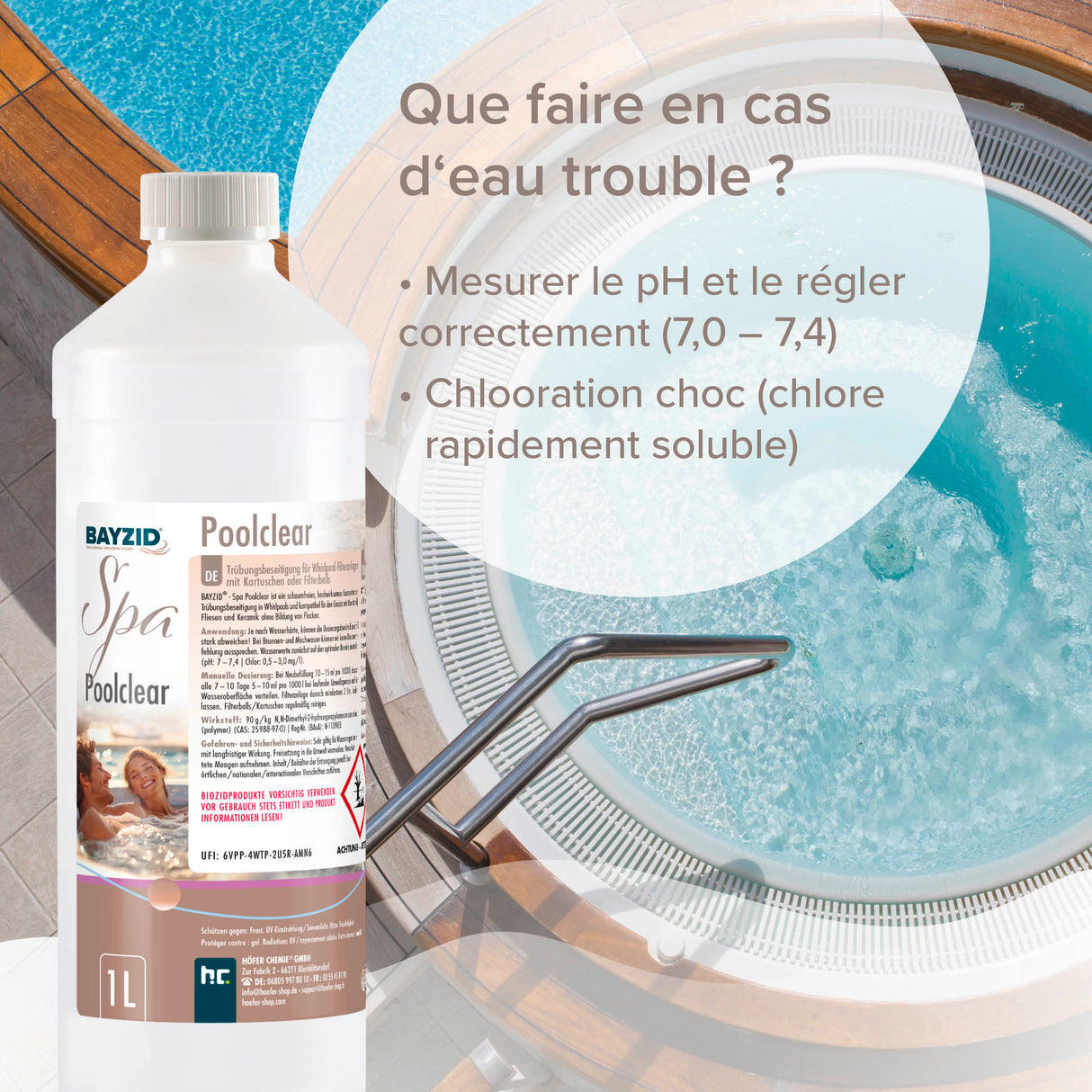 1 L BAYZID® SPA Poolclear Trübungsbeseitigung