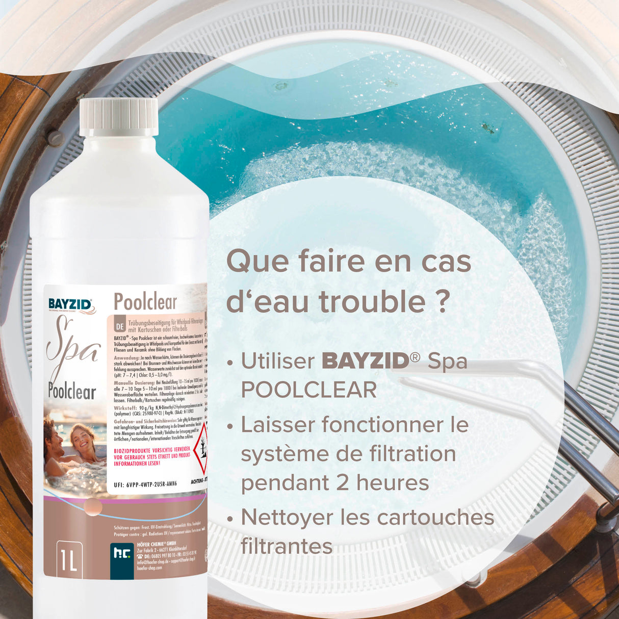 1 L BAYZID® SPA Poolclear Trübungsbeseitigung