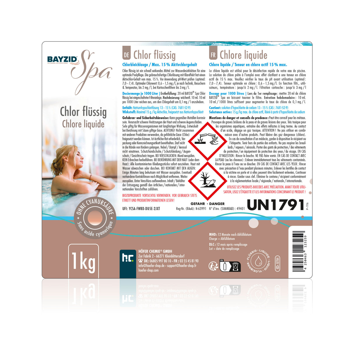 1 kg BAYZID® SPA Chlor flüssig