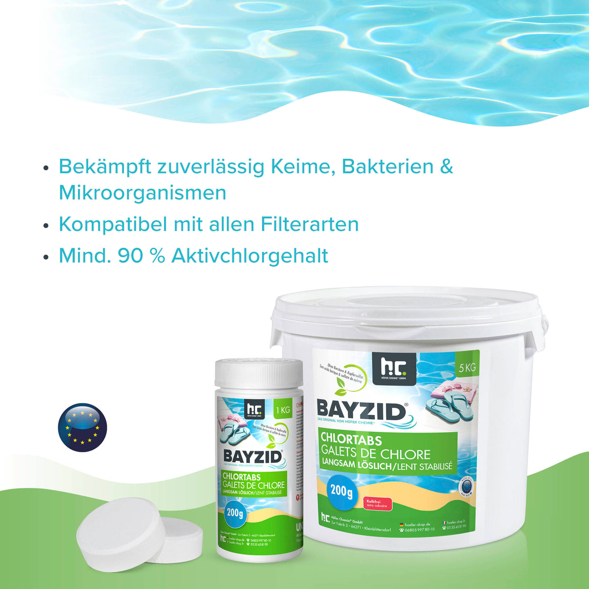 1 kg BAYZID® Chlortabs 200g langsam löslich