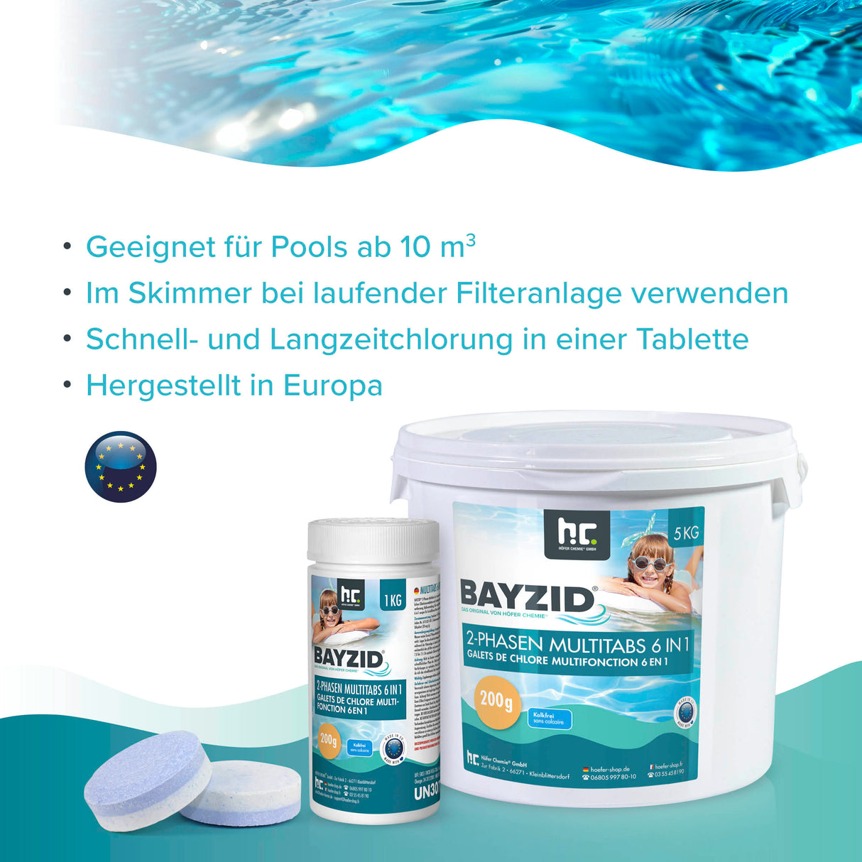5 kg BAYZID® Multitabs à 2 phases 6in1, 200g