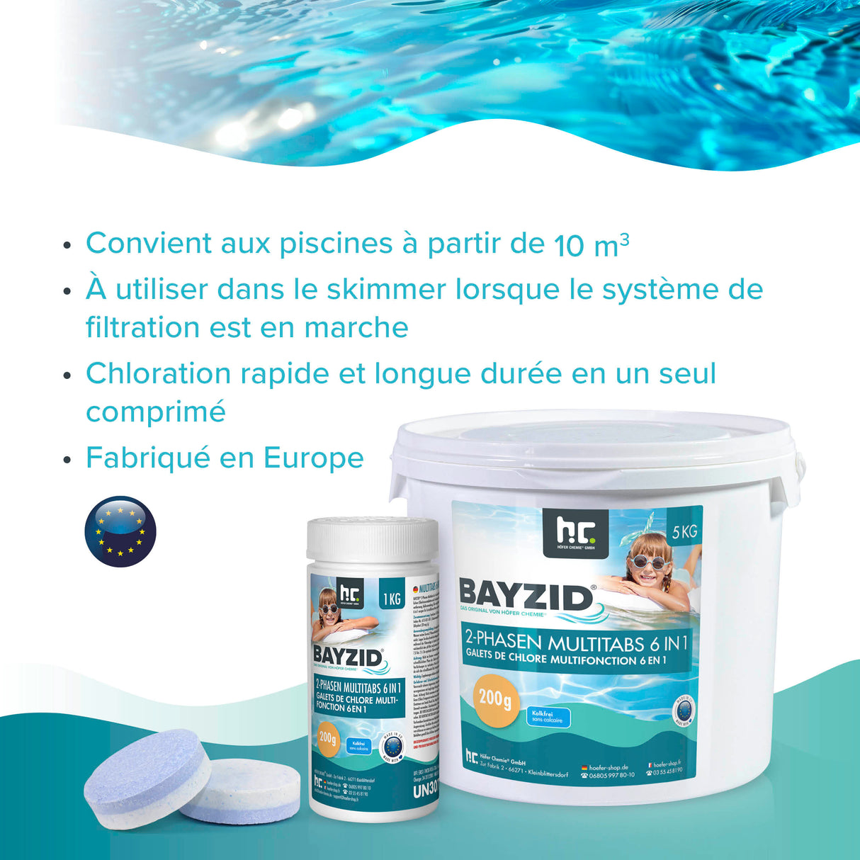 5 kg BAYZID® Multitabs à 2 phases 6in1, 200g