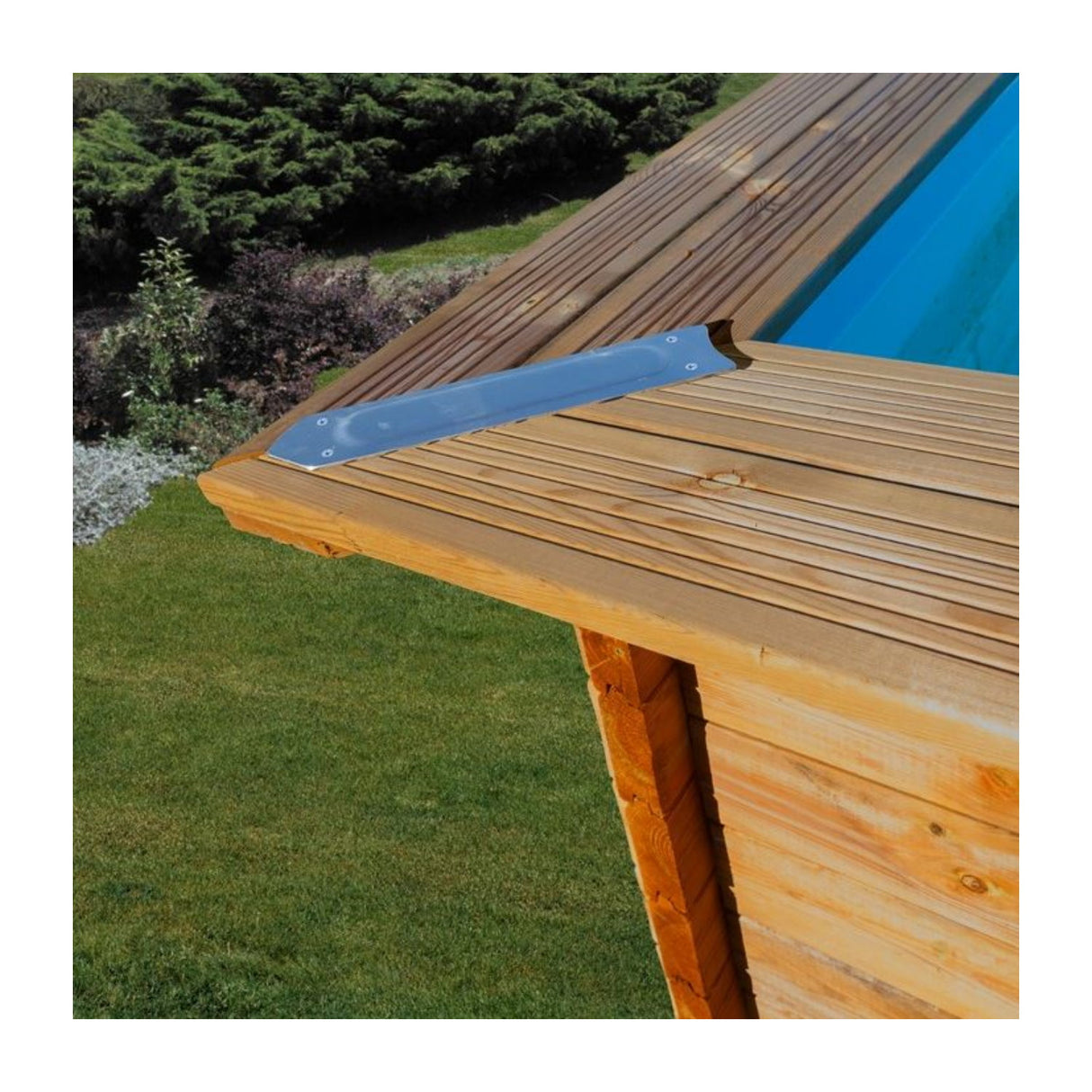 GRE Pool Komplettset aus Echtholz Carra Quadrat 305 x 305 x 119 cm