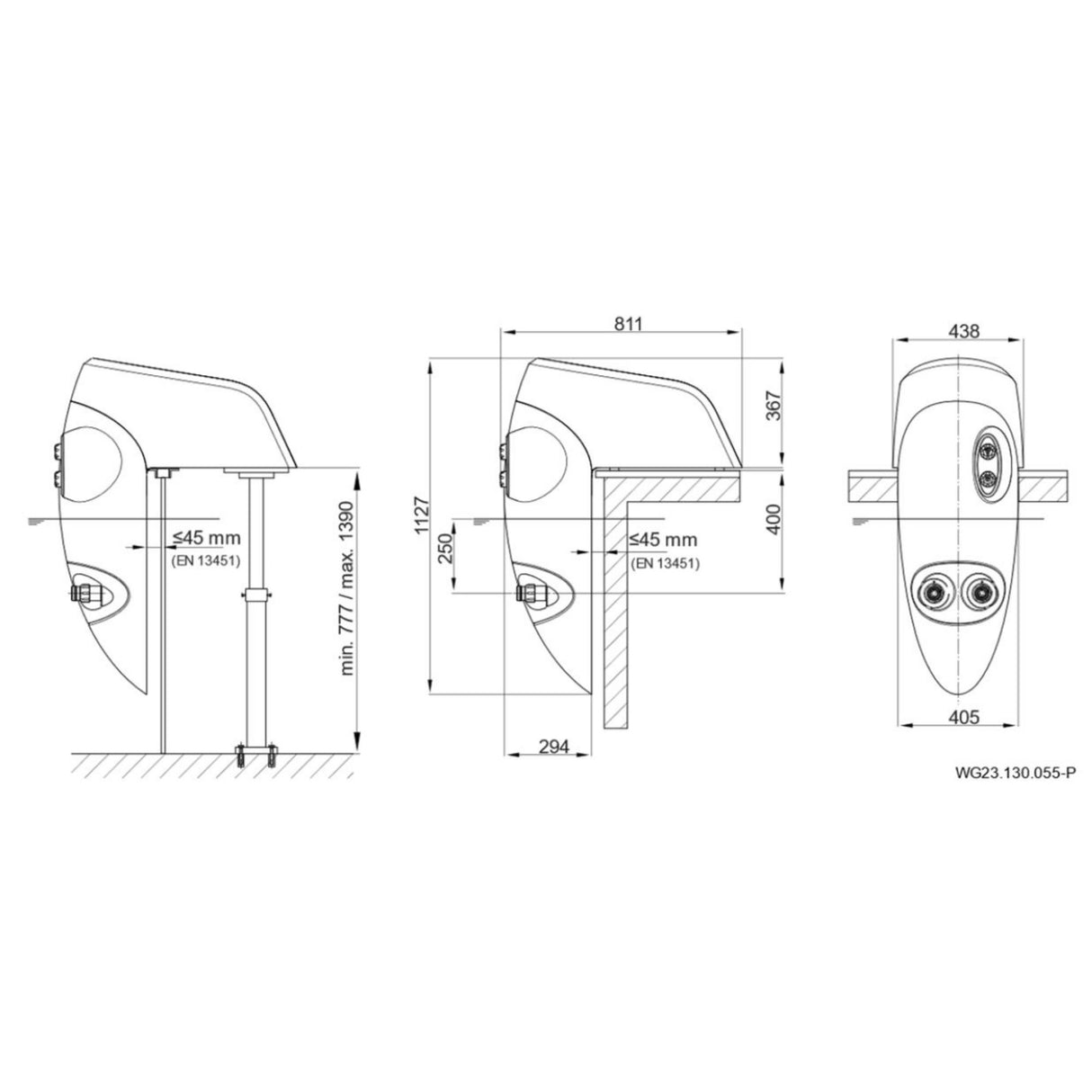 BADU Jet Stella 3,0 kW LED blanche - 75m³ /h - 400V