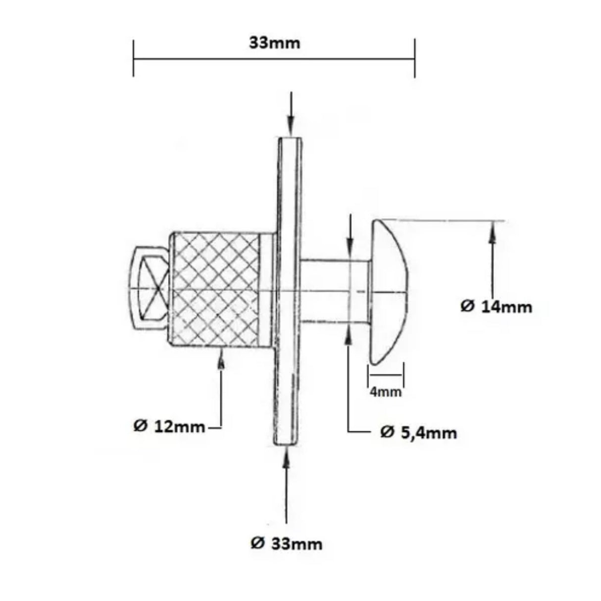 Ancrages de sol rétractables en acier inoxydable -12 mm- pour surfaces en bois