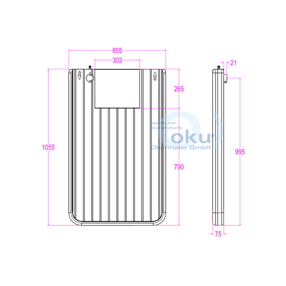 Plateforme solaire OKU pour douche solaire OKU SOLAX