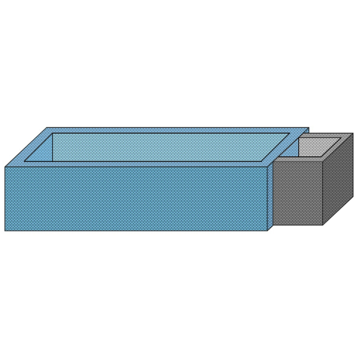 Pool Technikschacht für OKU Styropor-Pool Prestige 2,00 x 1,00 x 1,50 m