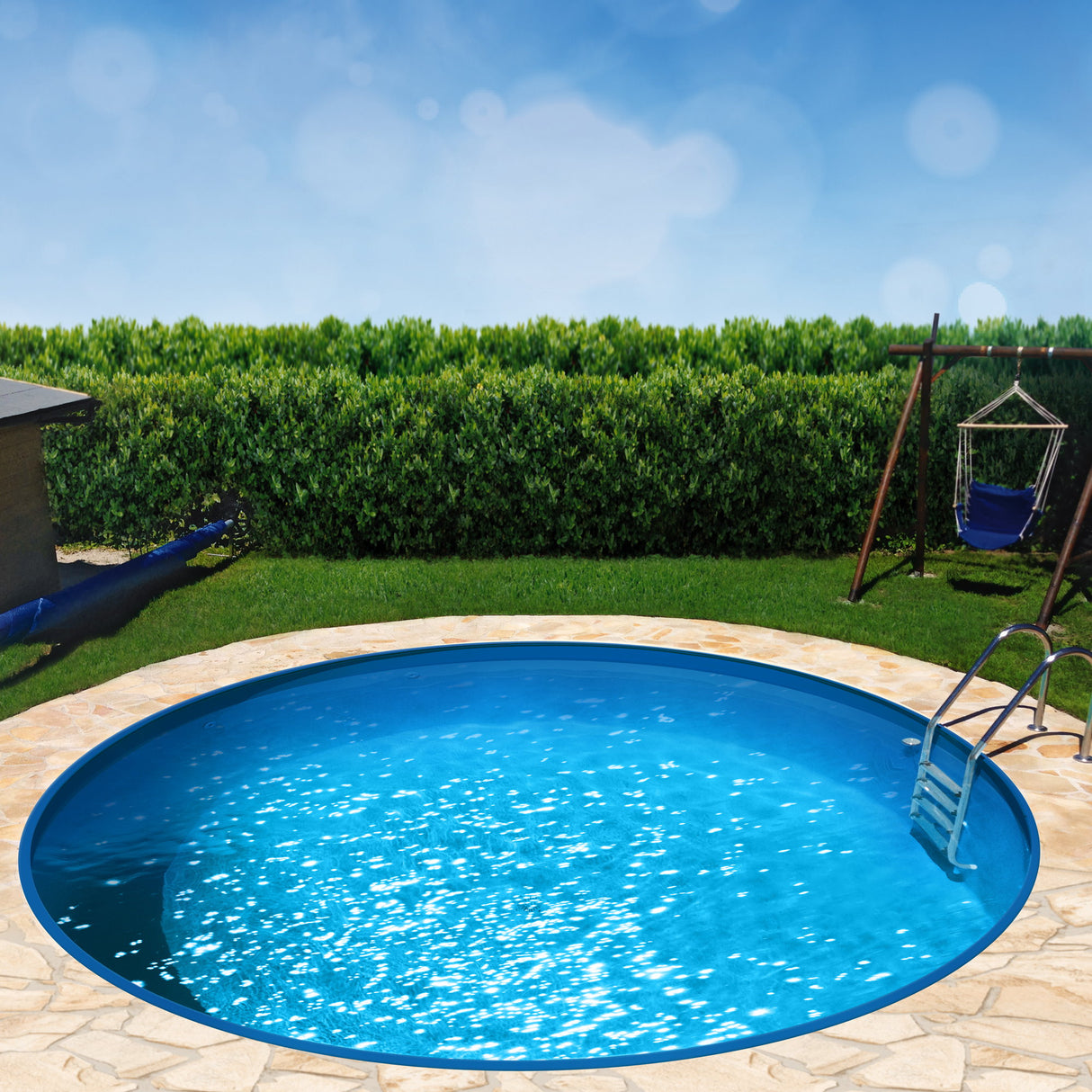 Piscine à paroi ronde en acier, épaisseur de feuille 0,60 mm