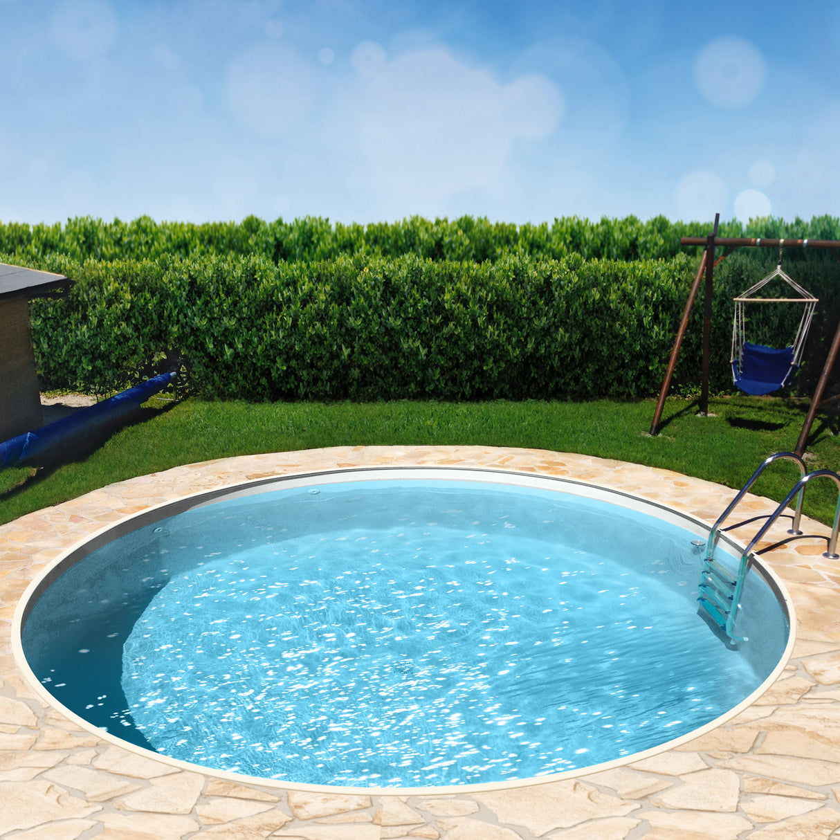 Piscine à paroi ronde en acier, épaisseur de feuille 0,60 mm