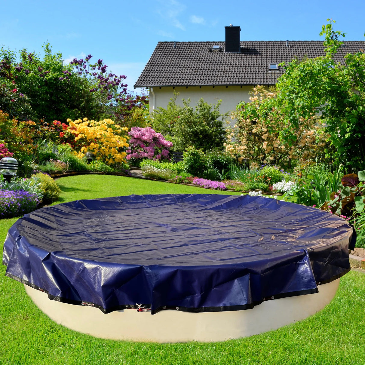 Bâche d'hiver pour piscine ronde 7,00m, 300g/m² - bleue - B-stock