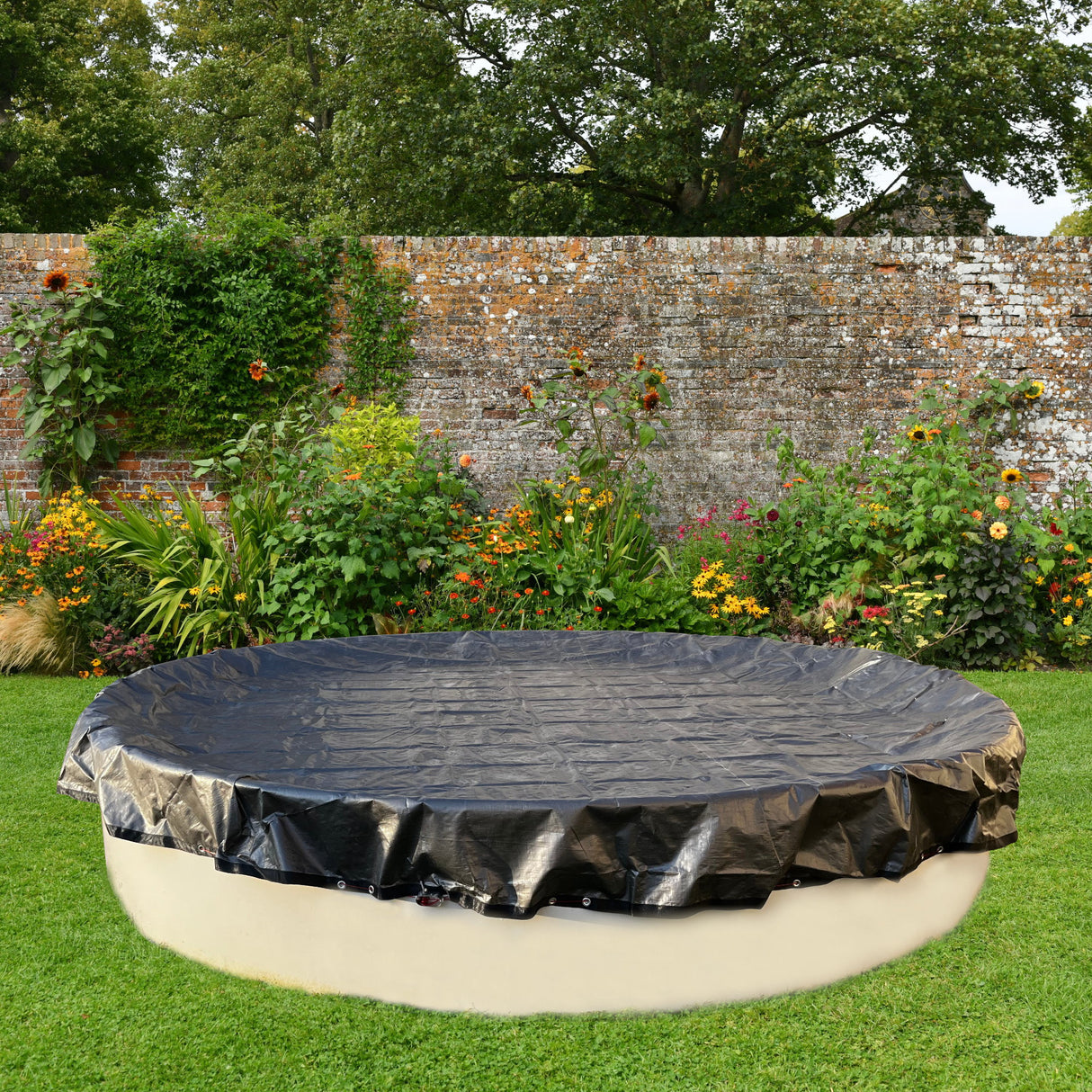 Bâche d'hiver pour piscine en forme de huit 220 g/m² avec bords renforcés