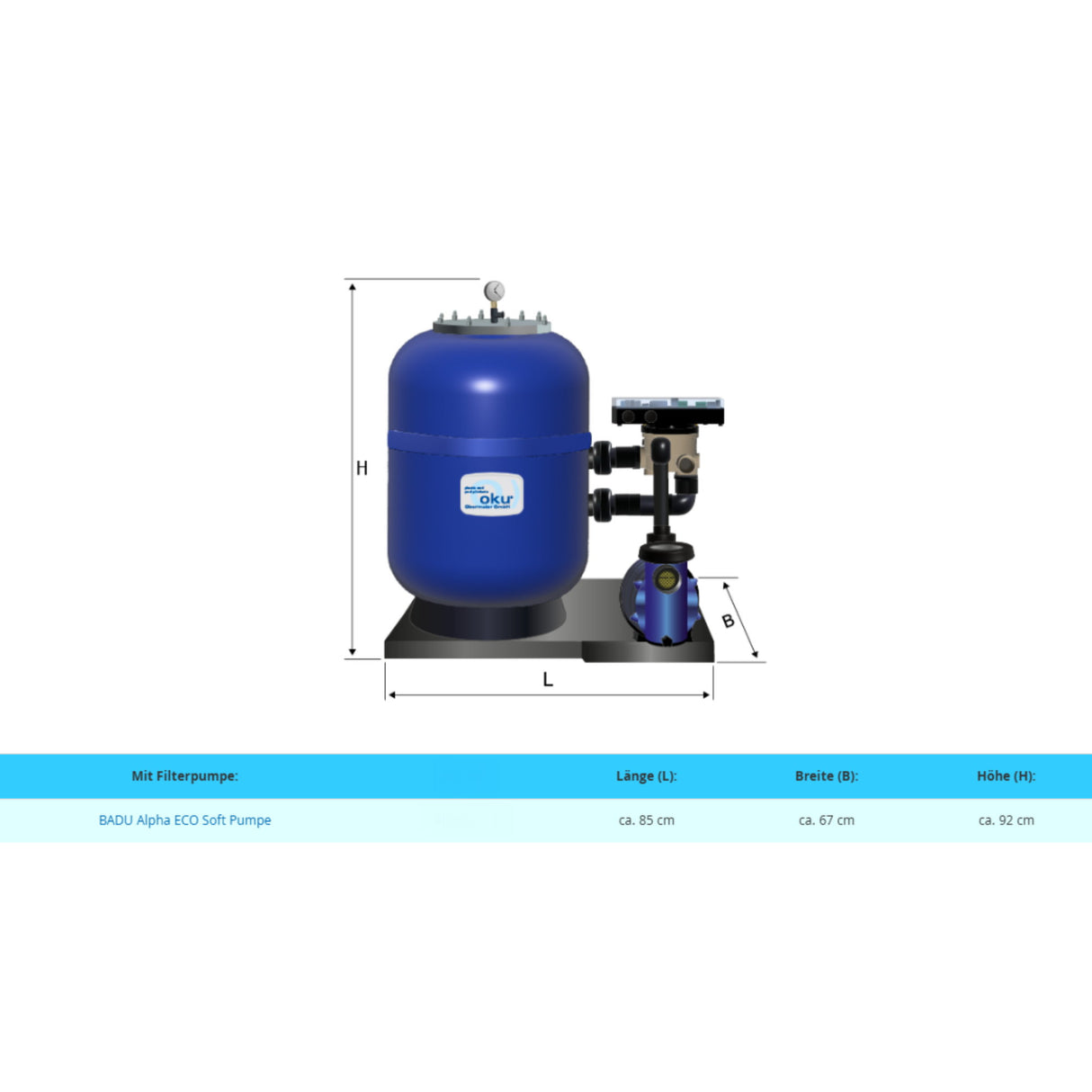 Sandfilteranlage Atlantica 510 mm mit OmniTronic & Alpha Eco Soft Poolpumpe