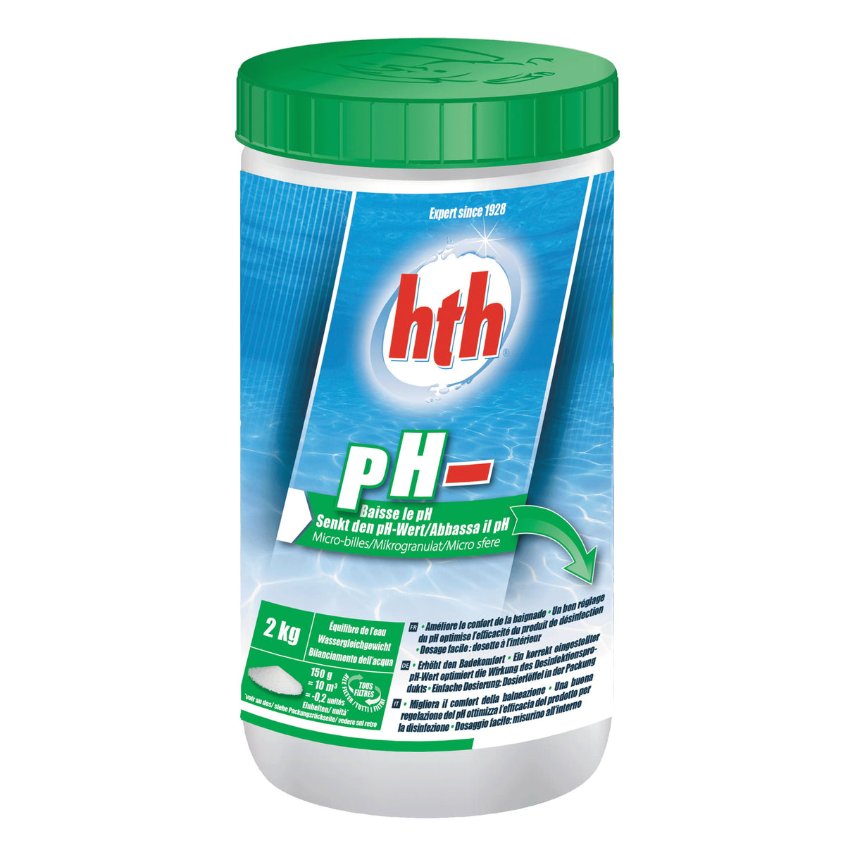 2 kg - hth® pH MOINS (microgranules)