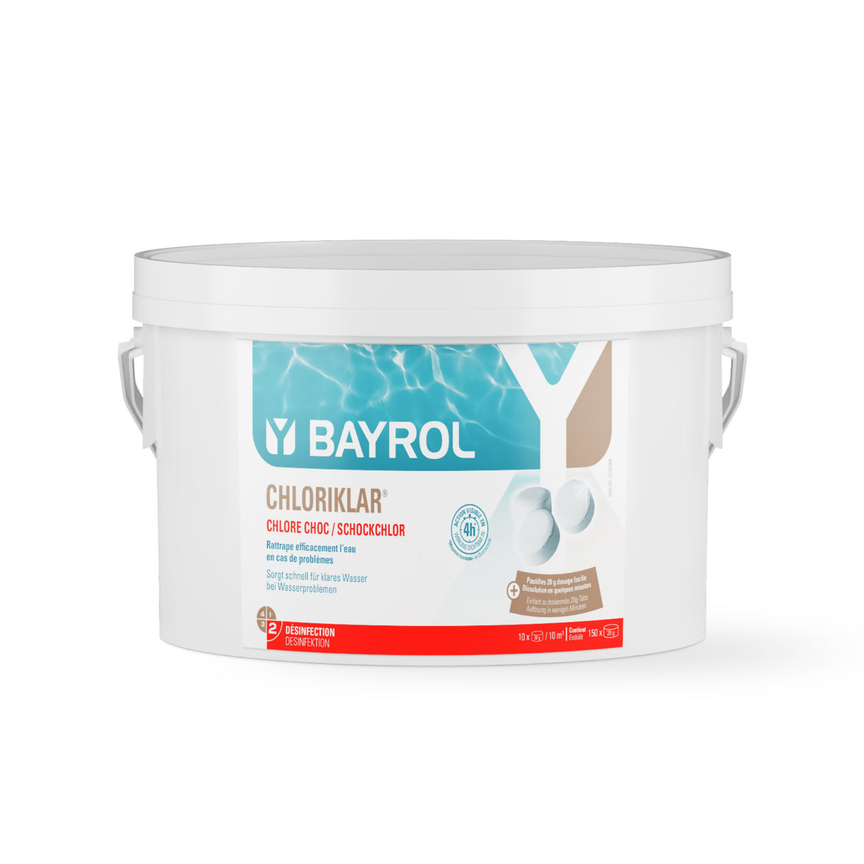 3 kg - BAYROL - Chloriklar 20g rapide.