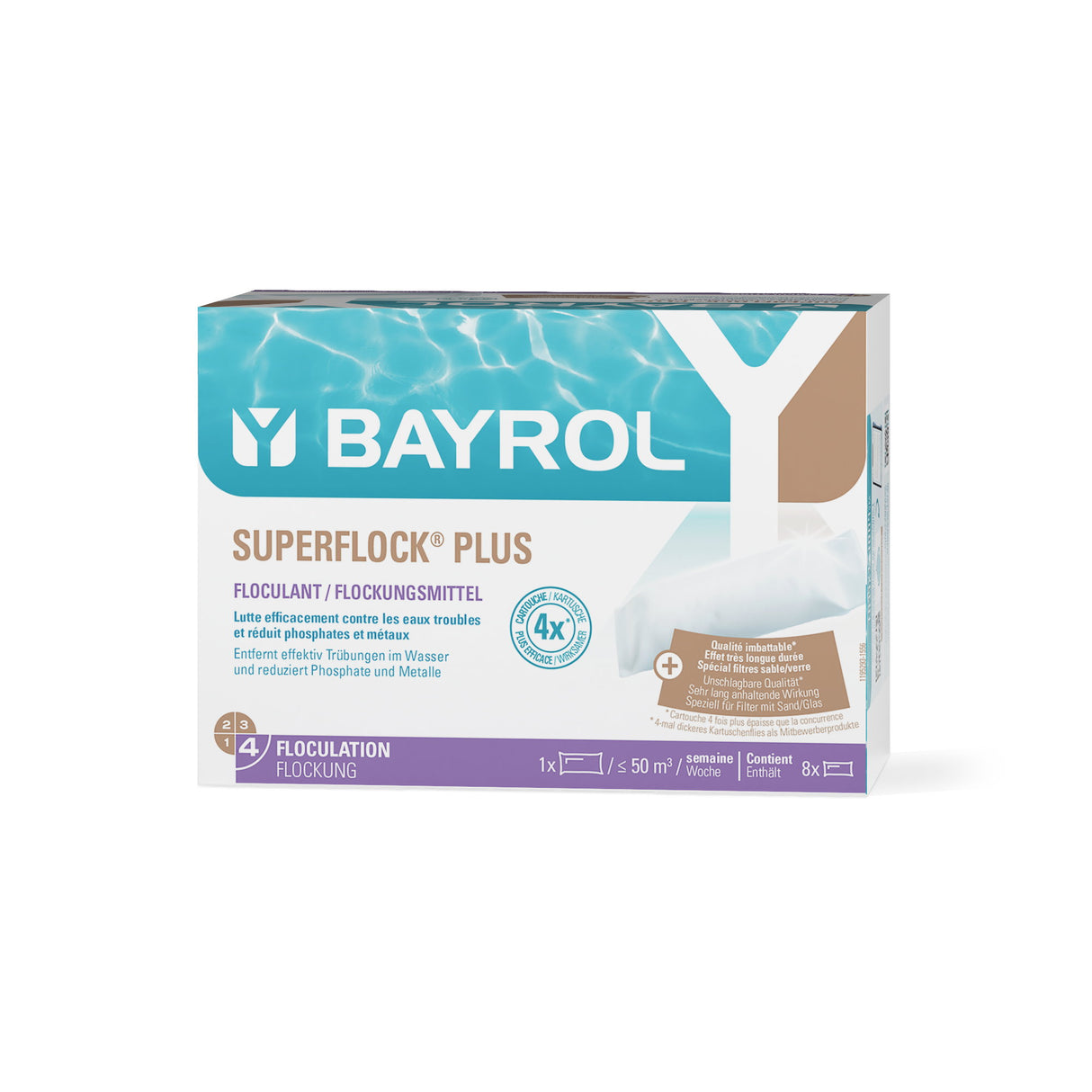 1 kg - BAYROL - Superflock Plus  - Mit Lanthantechnologie
