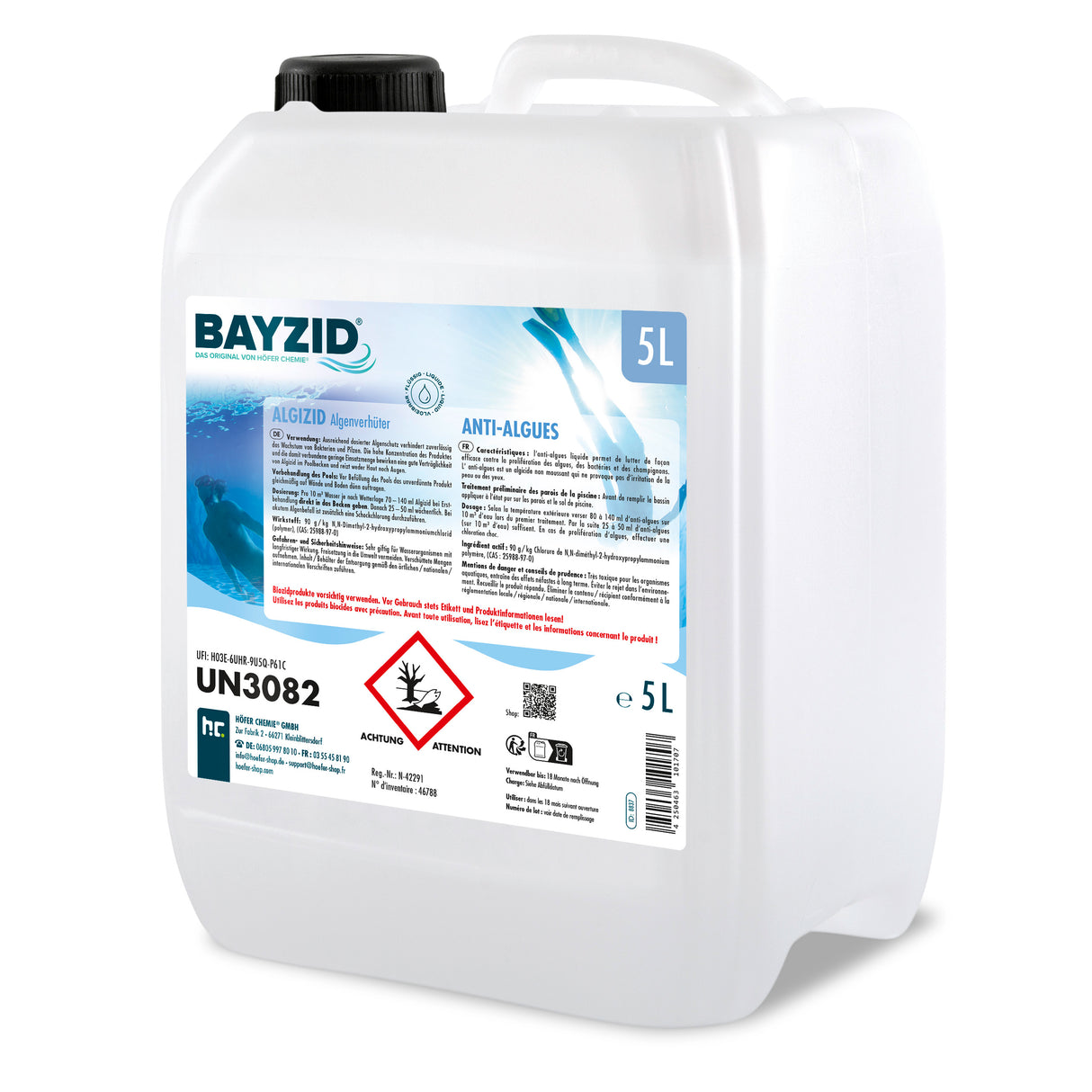 5 L BAYZID® Algicide Prévention des algues