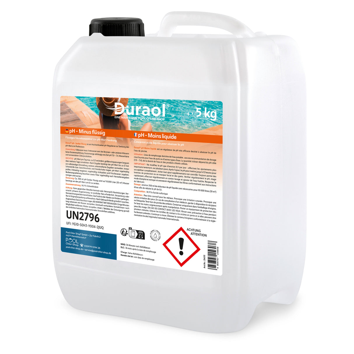 5 kg - Duraol® Réducteur de pH liquide