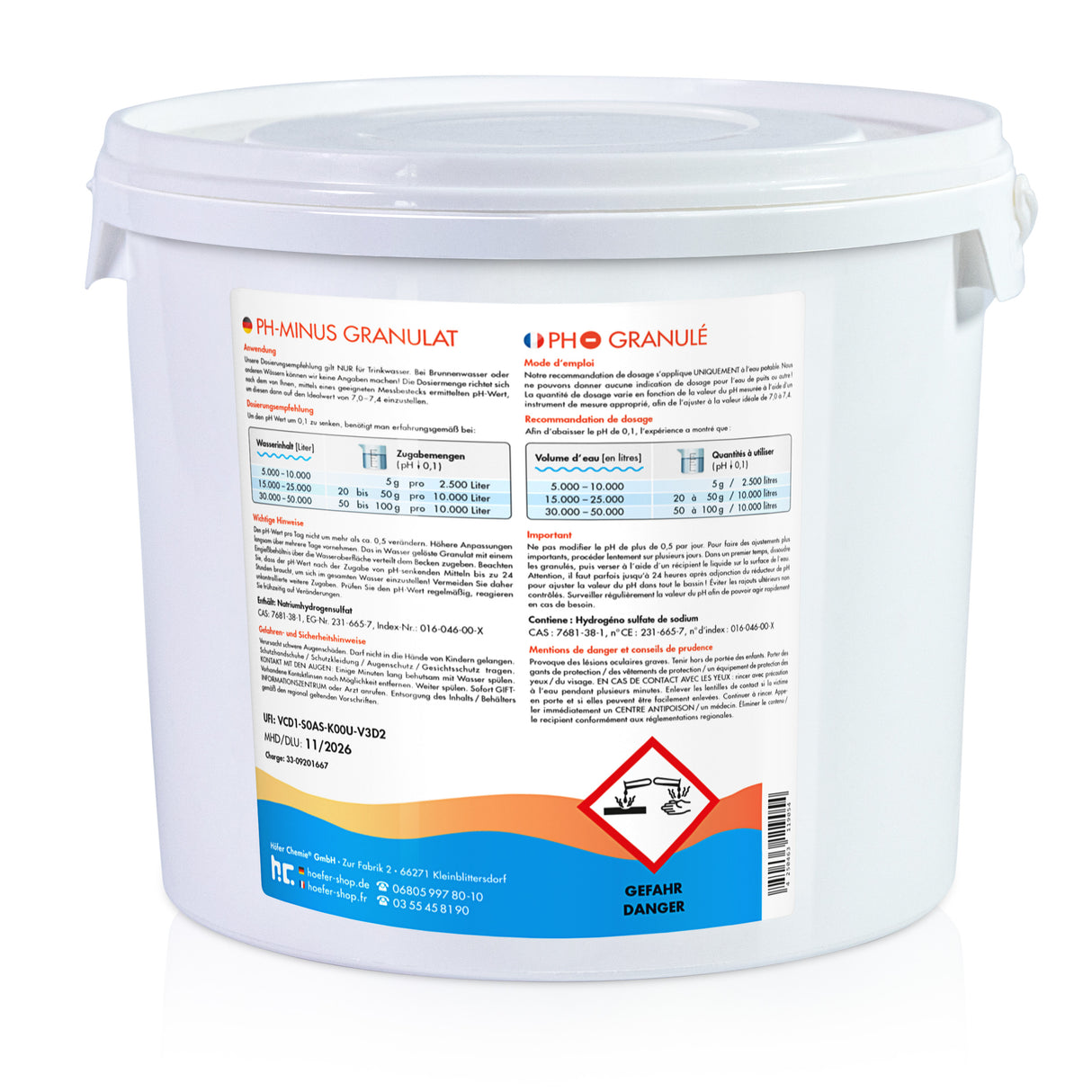 7 kg BAYZID® pH Minus granulés