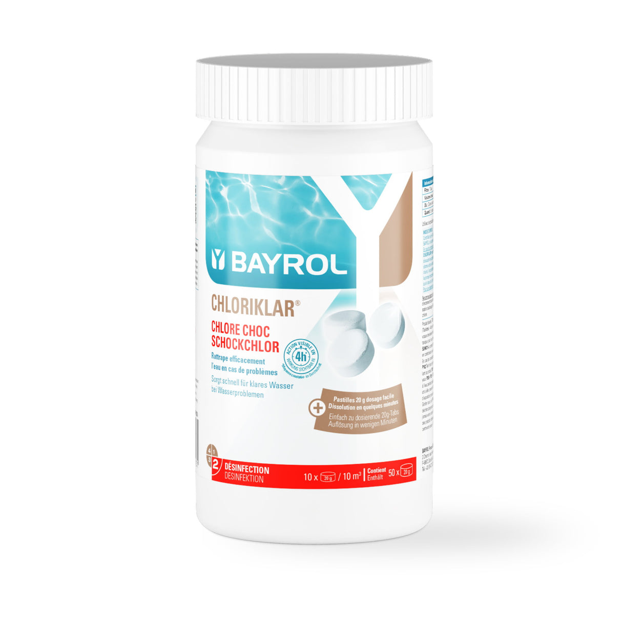 1 kg - BAYROL - Chloriklar 20g rapide.
