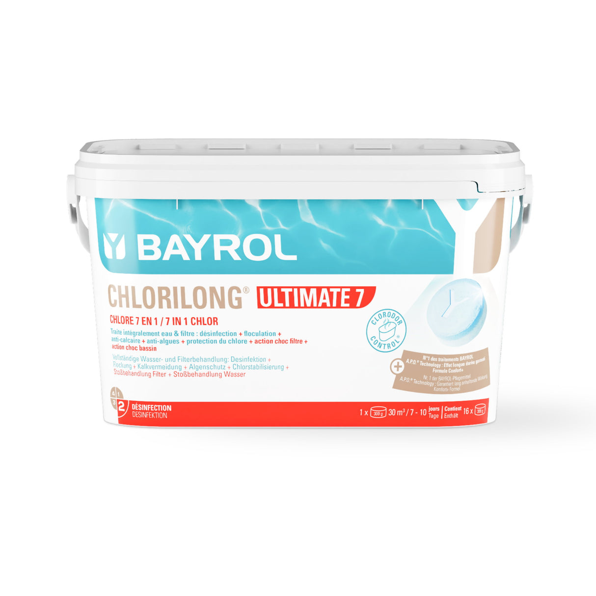 4,8 kg - BAYROL e-Chlorilong® ULTIMATE 7 Comprimés de 300 g