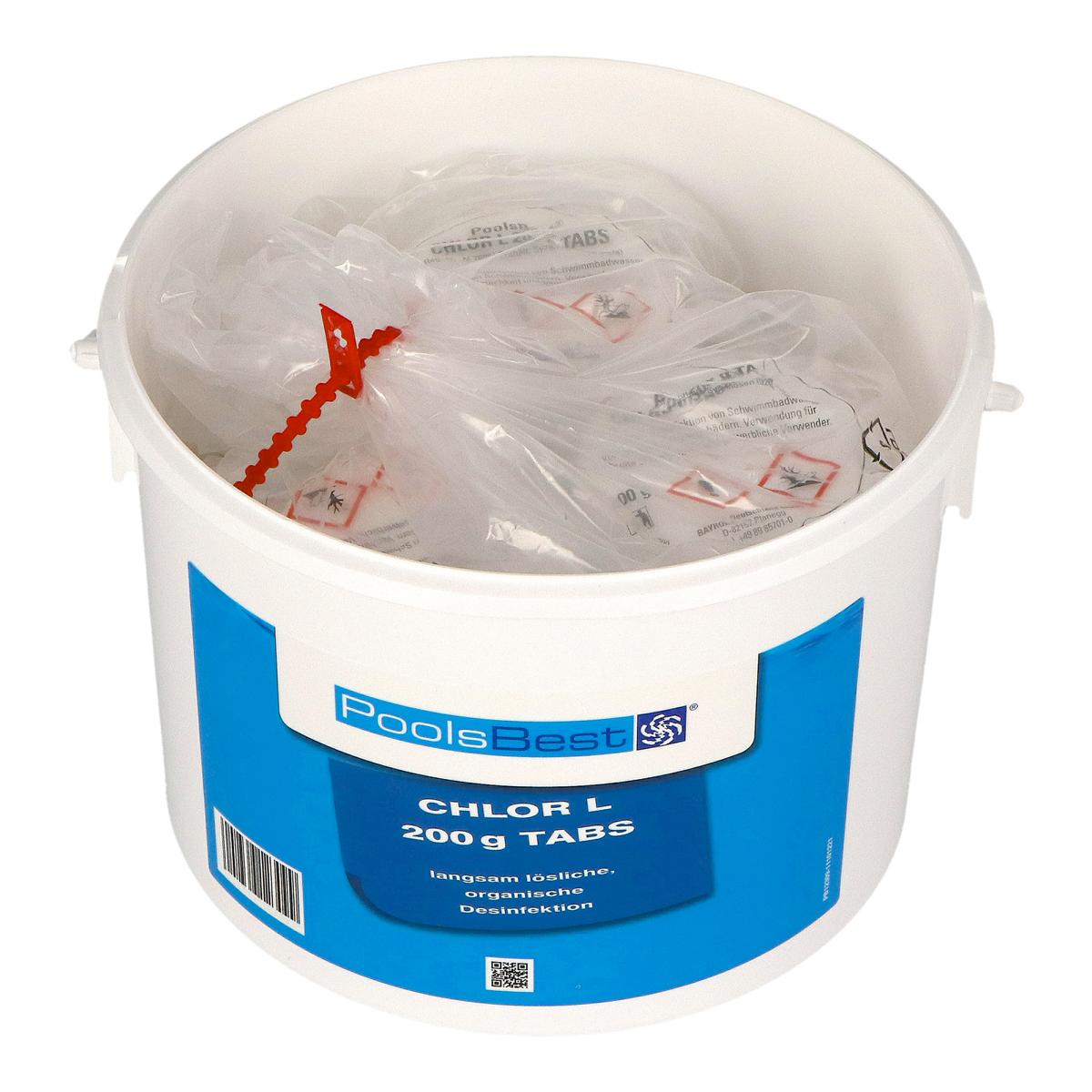 10 kg (2 x 5 kg) - PoolsBest® Chlor L 200g Tabletten 92% Aktivchlor langsamlöslich