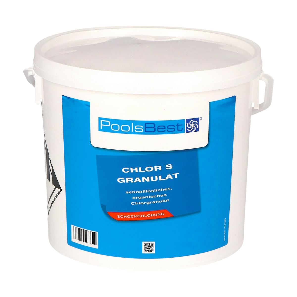 5 kg - Granulés de chlore PoolsBest® S, rapidement solubles 56% de chlore actif