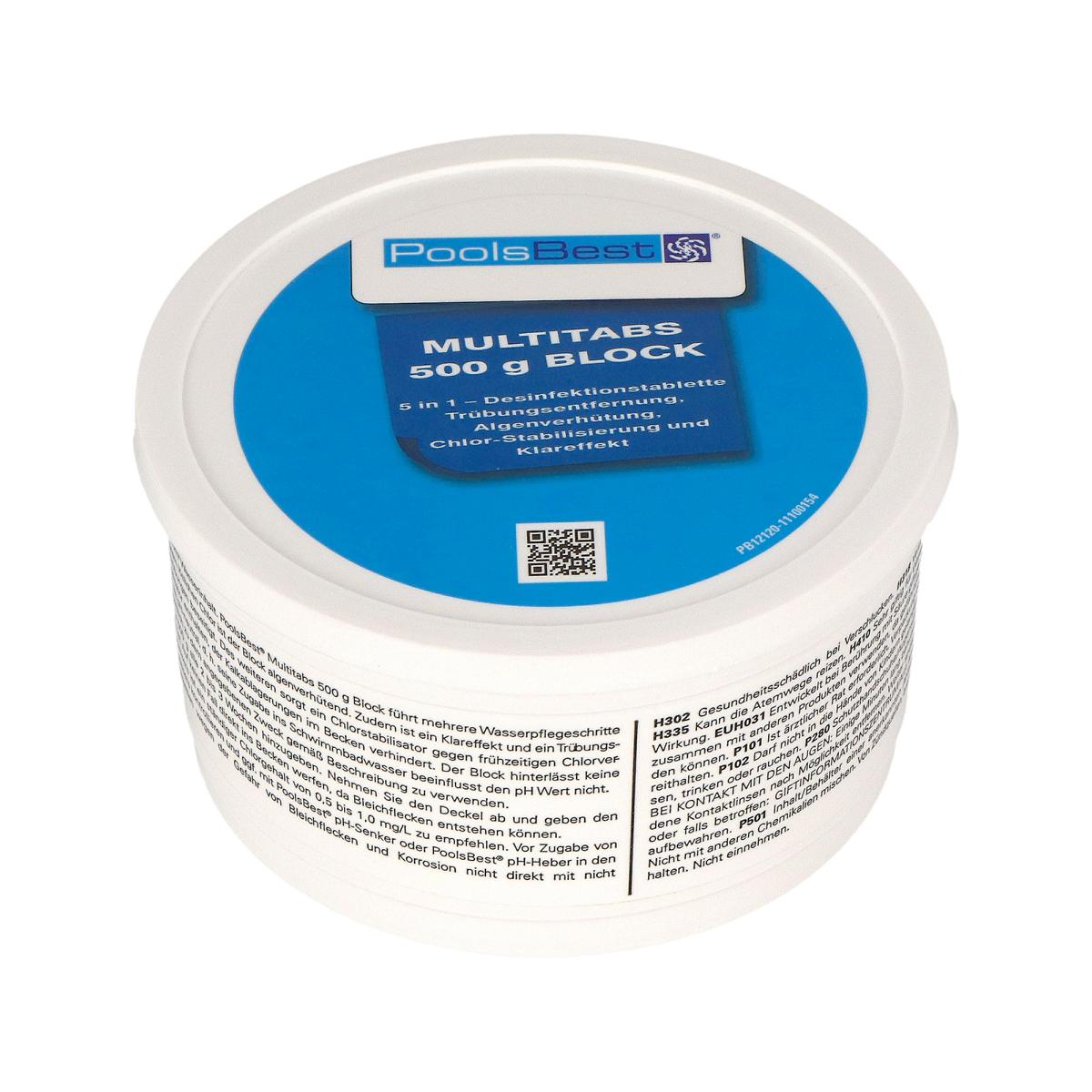 500g - PoolsBest® Multitab Block 5in1, comprimé de 500g