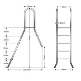 Echelle de piscine haute inox CLASSIC 120/40 avec marche 1 x 4 et 1 x 1 - Stock B