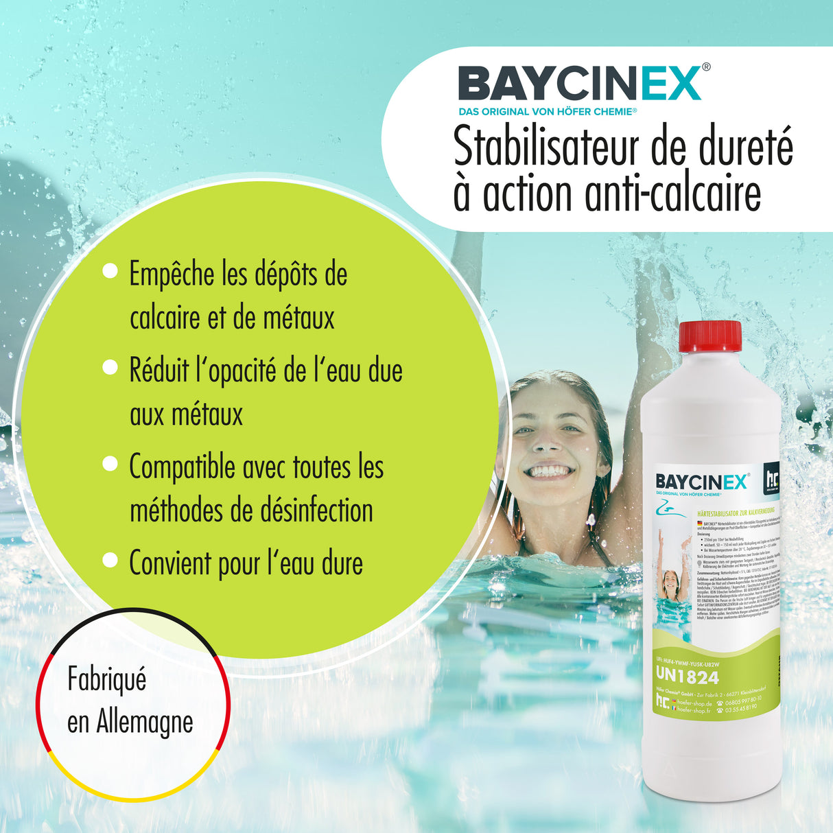 1 L de BAYCINEX® Stabilisateur de dureté pour éviter le calcaire