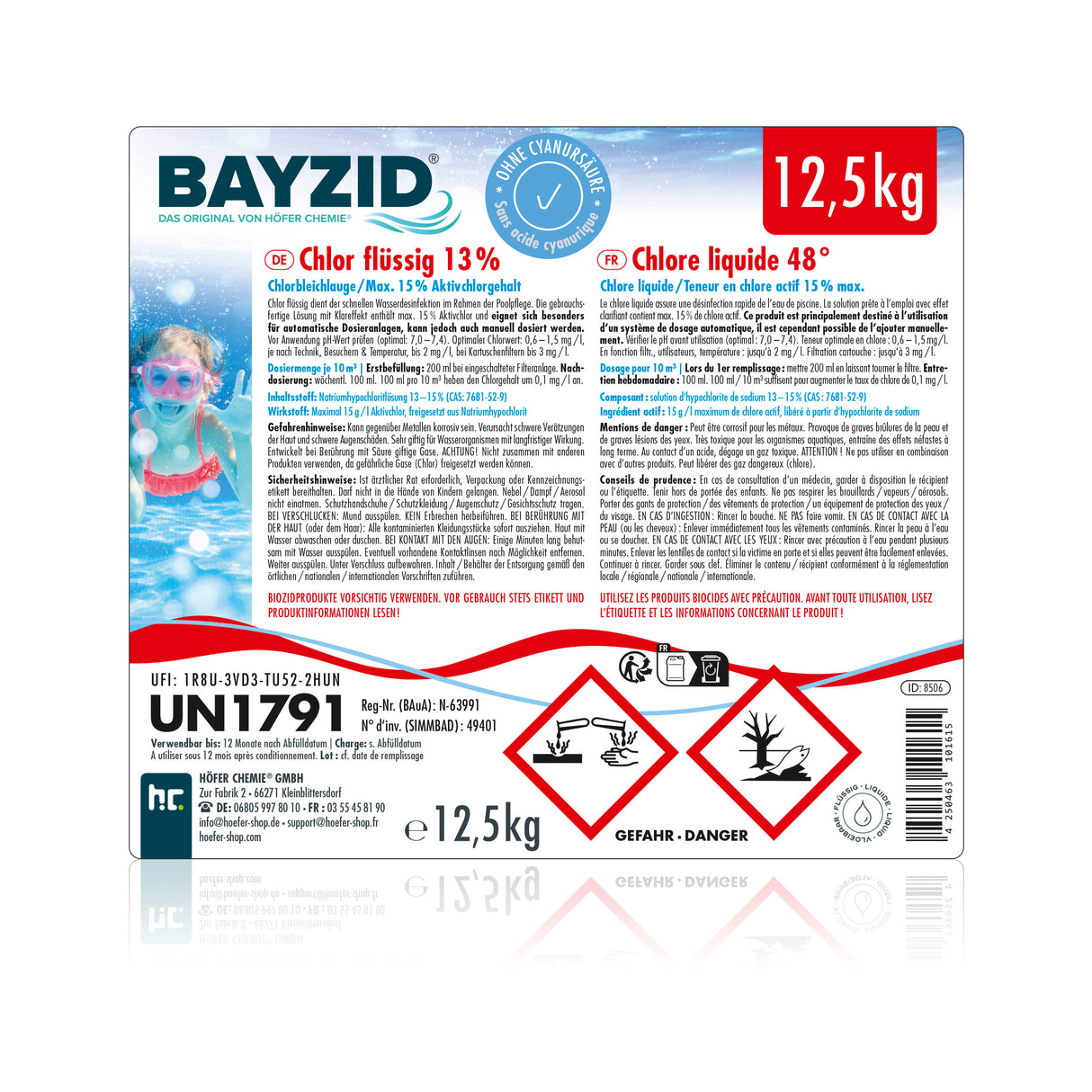 12,5 kg BAYZID® Chlor 13% flüssig