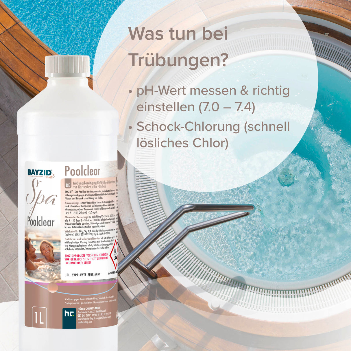 1 L BAYZID® SPA Poolclear Trübungsbeseitigung