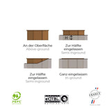 GRE Pool Komplettset aus Echtholz Bambu 2 Oval 535 x 335 x 136 cm