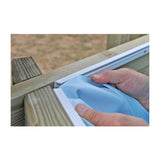 GRE Pool Komplettset aus Echtholz Carra Quadrat 305 x 305 x 119 cm