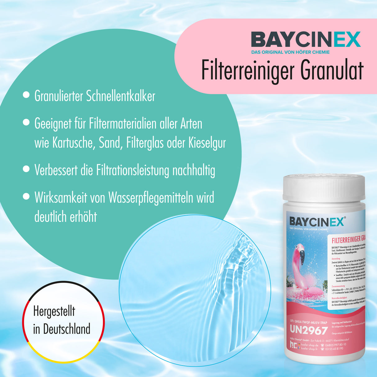 1 kg de granulés BAYCINEX® pour le nettoyage des filtres