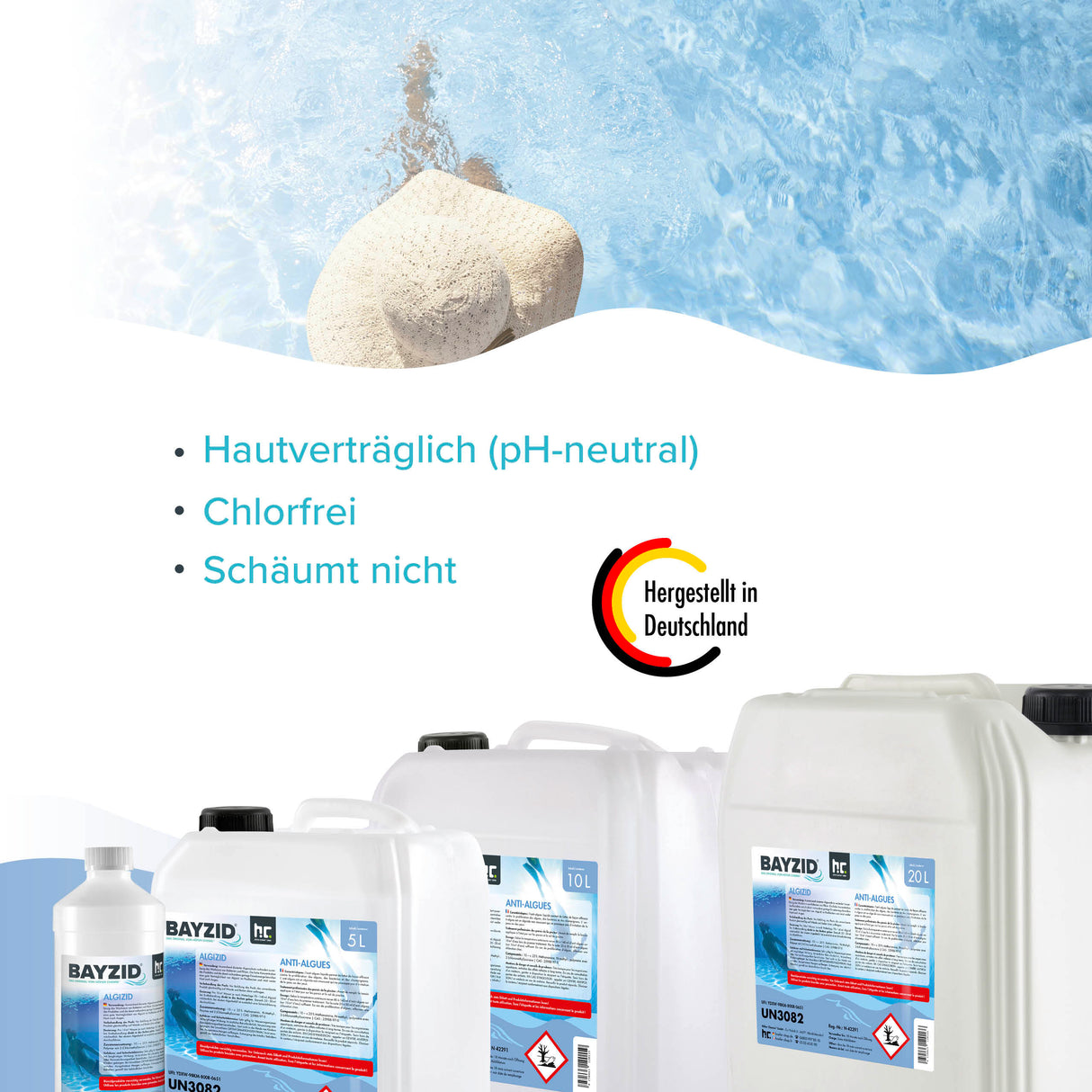 10 L BAYZID® Algicide Prévention des algues