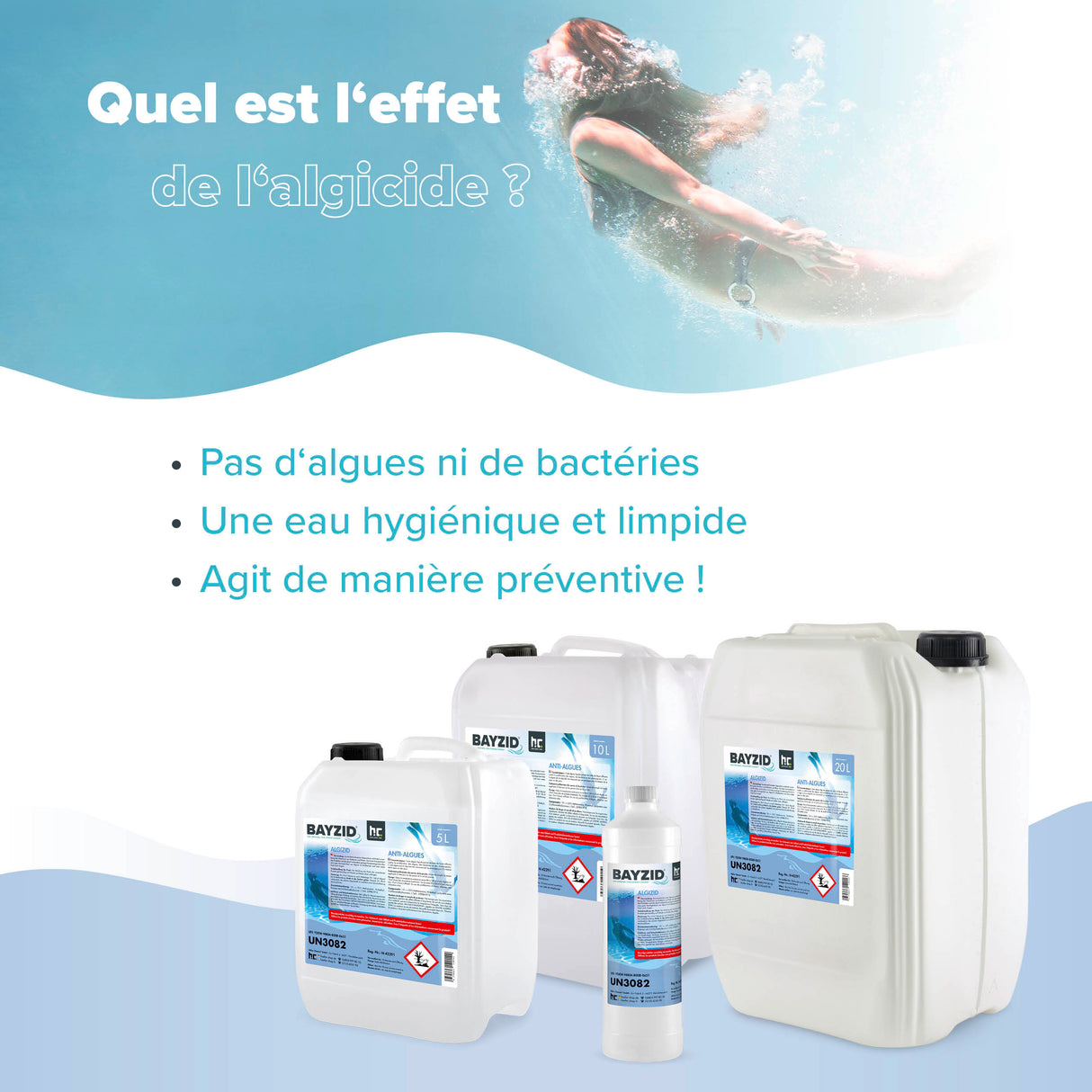 10 L BAYZID® Algicide Prévention des algues