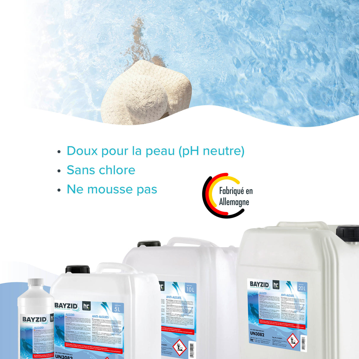 10 L BAYZID® Algicide Prévention des algues