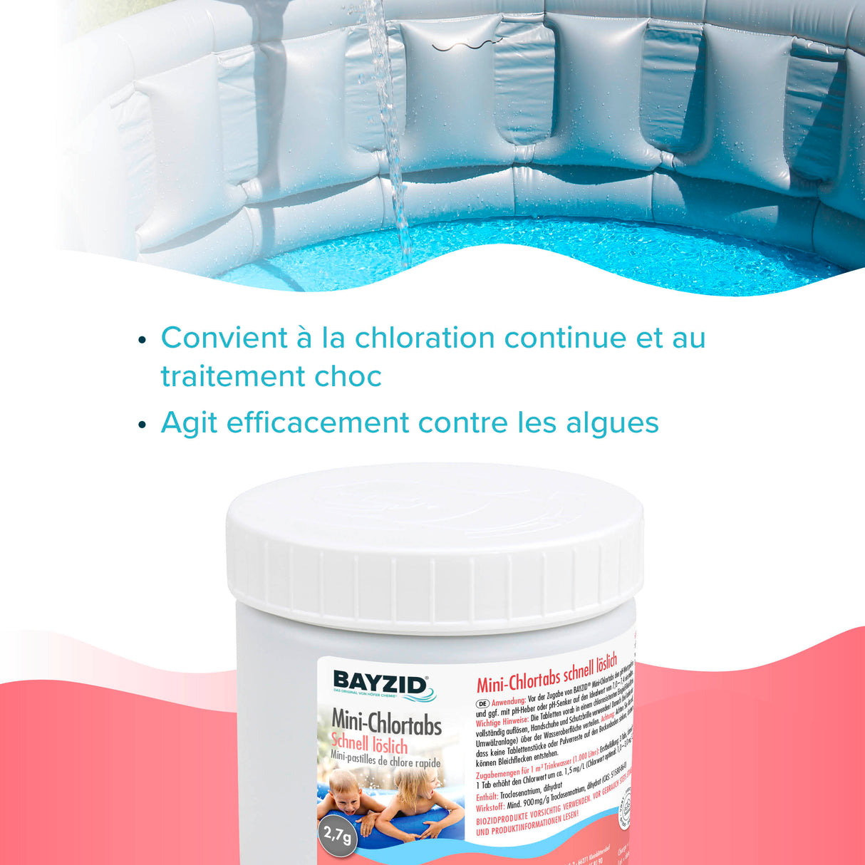 500 g BAYZID® Mini - Chlortabs 2,7 g für kleine Pools