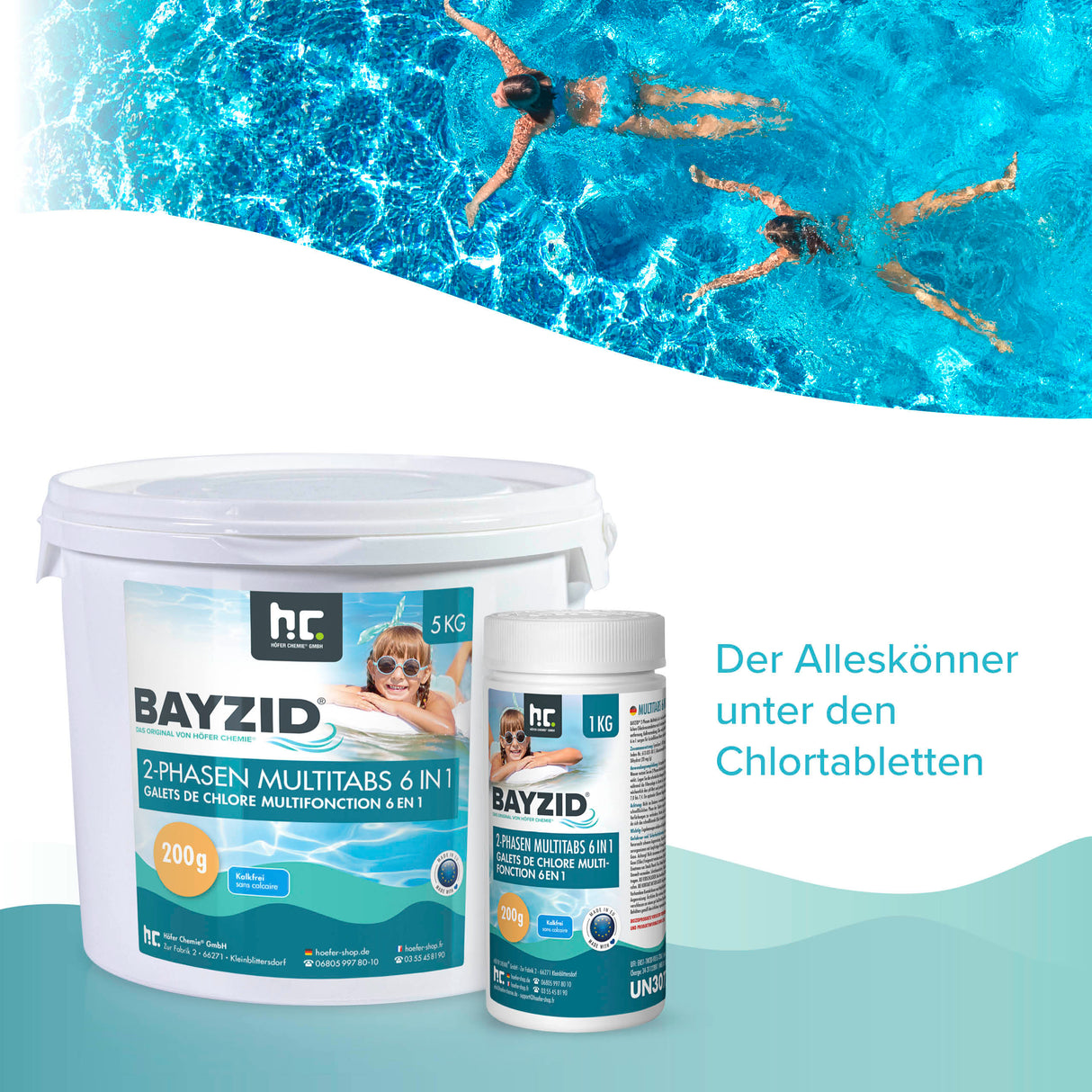 1 kg BAYZID® 2-Phasen-Multitabs 6in1, 200g