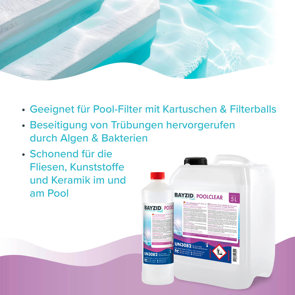 1 L BAYZID® Poolclear élimination de la turbidité