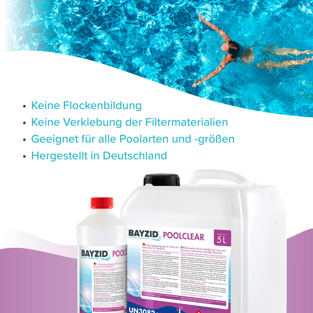 1 L BAYZID® Poolclear élimination de la turbidité