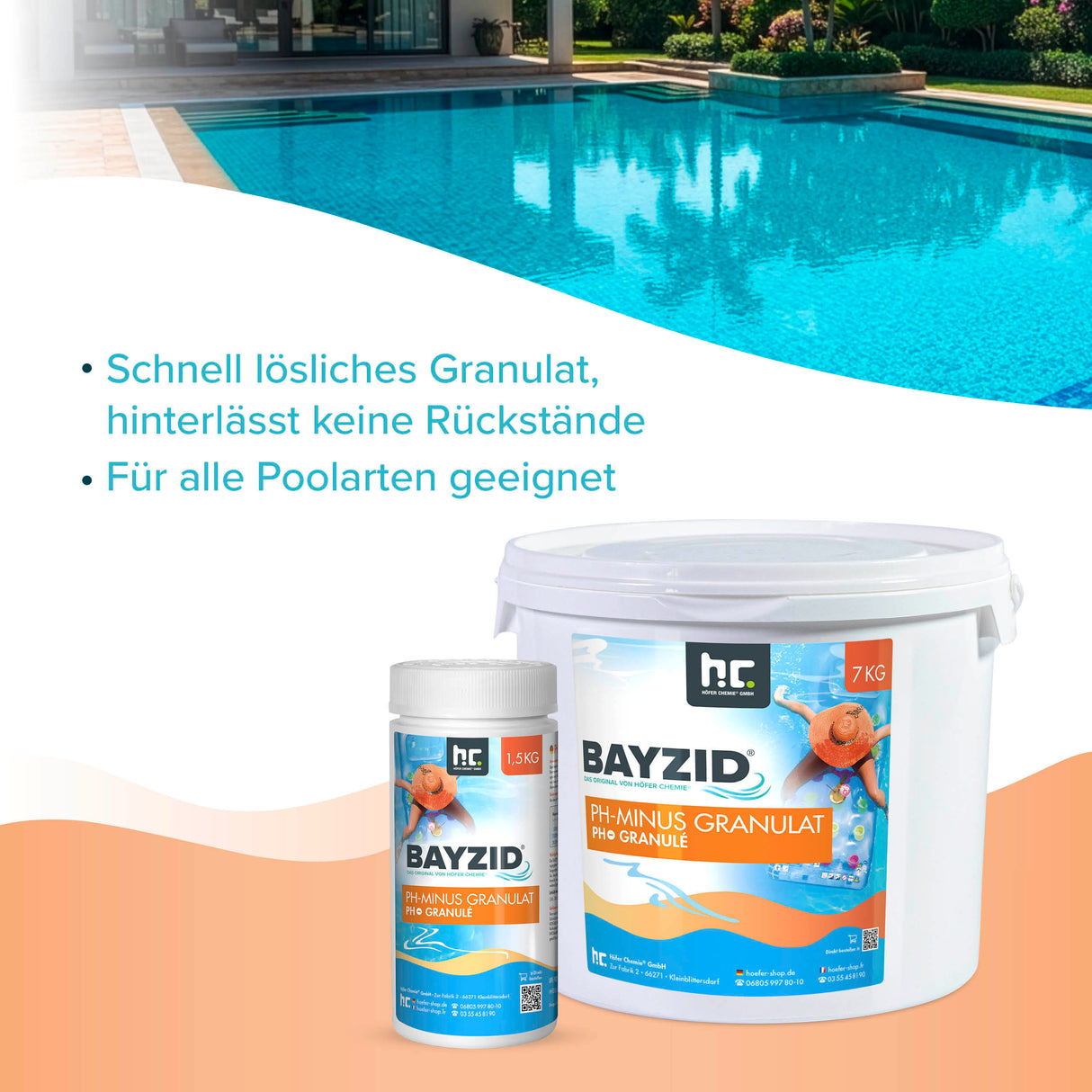 7 kg BAYZID® pH Minus granulés