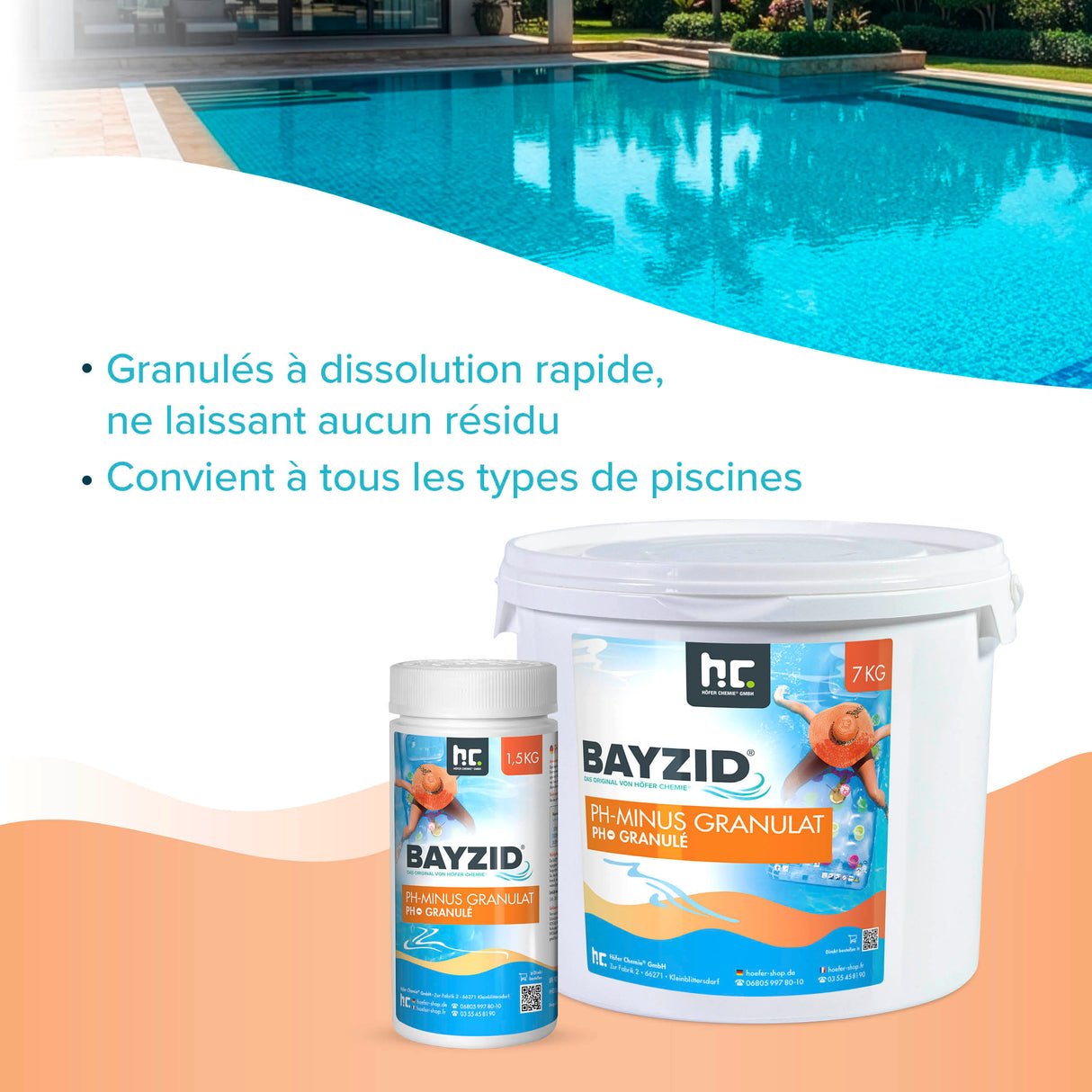 7 kg BAYZID® pH Minus granulés