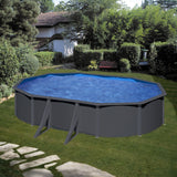 GRE Ovalformbeckenset Anthrazitoptik 500 x 300 x 120 cm
