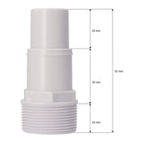 Raccord de tuyau en PVC - 32/38 mm avec filetage extérieur 1 1/2"