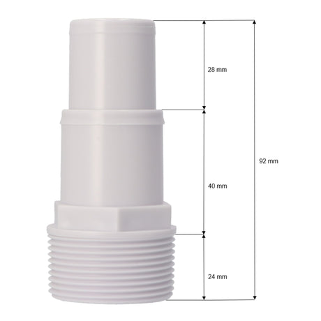 Duraol® PVC Schlauchstutzen - 32/38mm mit 1 1/2" Aussengewinde